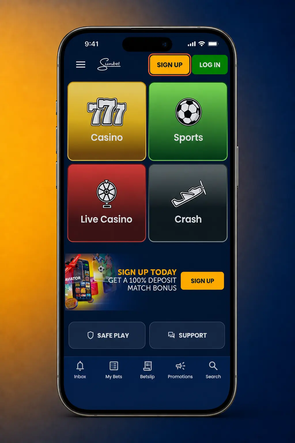 Step-by-step guide showing how to register on SunBet Botswana and create a new betting account.