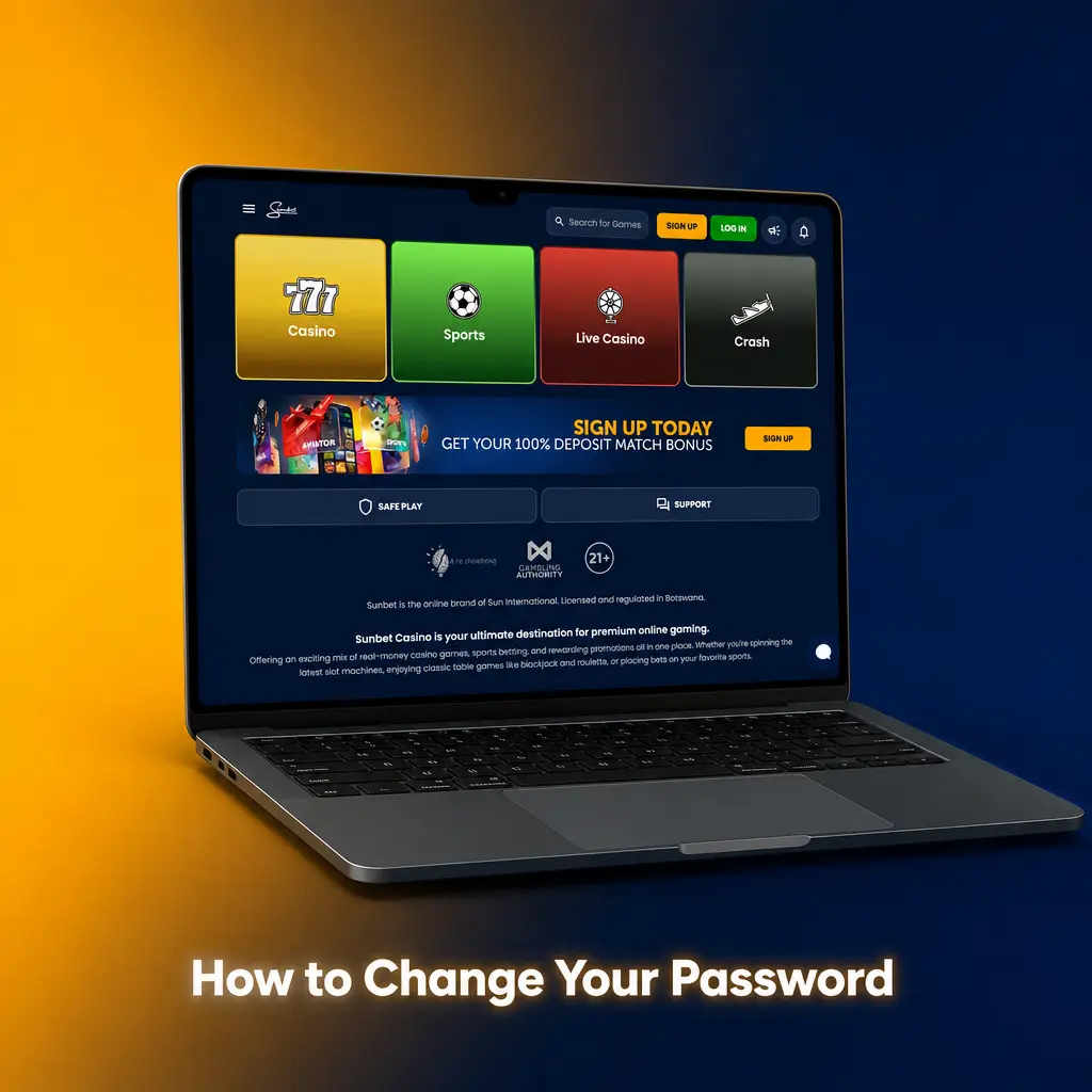 Step-by-step guide showing how to reset and change your SunBet account password via website or app